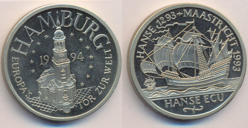 Medaglia hanse ecu - ecu, 1994