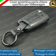 COVER IN PLASTICA RIGIDA PER CHIAVE TELECOMANDO PER VOLKSWAGEN VW CARBON LOOK