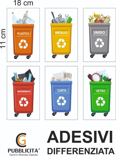 Adesivi pvc differenziata - adesivi,