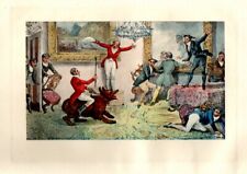 Stampa Antica 1869 SCENETTE VITTORIANE = SCHERZO AL CLUB = Old England Engraving