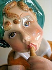 CIA Manna epigono Lenci statua ceramica pastore  " Allegra sosta " firmata