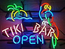 Insegna Neon Aperta Tiki Bar
