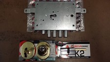 SET KIT SERRATURA AMBIDESTRA PORTA BLINDATA CILINDRO EUROPEO 4 PERNI ATRA-DIERRE
