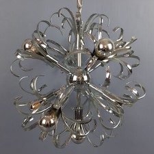 Lampadario Metallo Cromato Sputnik Gaetano Sciolari Design Space Age Anni '70