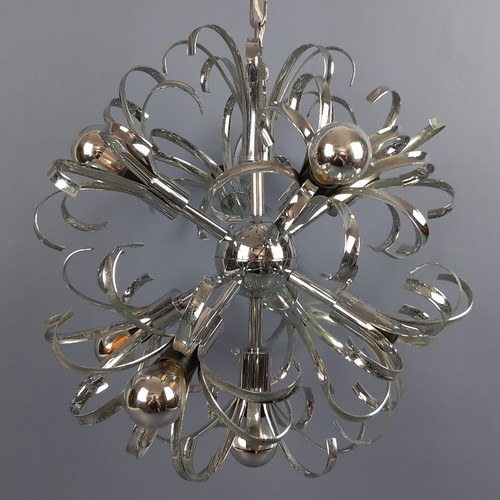 Lampadario metallo cromato - metallo,
