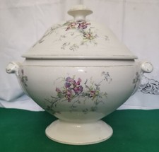 FLORIO CERAMICA / Zuppiera con decori floreali _  Liberty 