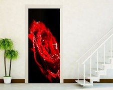 ADESIVI PORTE ADESIVO PORTA WALL STICKERS DECORAZIONE CASA ROSA ROSSA  P08