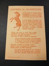 PALIO DI SIENA VALDIMONTONE SONETTO ORIGINALE VITTORIA 2 LUGLIO 1982