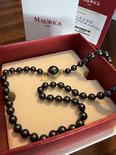 Collana perle pavone majorica - collana,