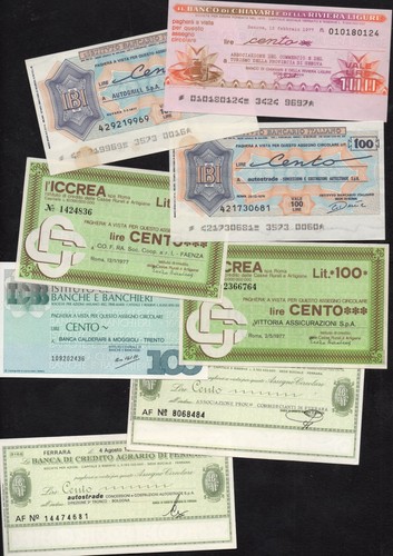 Mini assegni banche varie - mini,