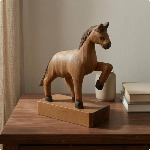 Scultura cavallo legno - di,