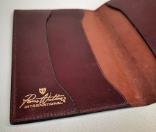 Portafoglio pelle originale Pierre Waldon portamonete rosso marrone vintage