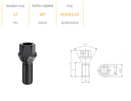 B175b bullone ruote oem m14 - b175b, x