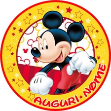 Cialda TOPOLINO DISNEY MICKEY Decorazione Torta Ostia Zucchero Personalizzata 2