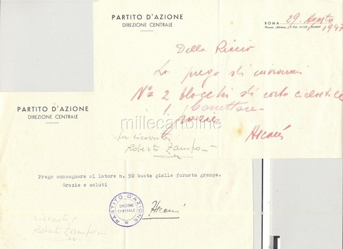 1947 partito azione roma - partito, di