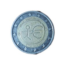 MONETA 2 EURO RARA EMU 1999-2009 BELGIO ERRORE DI CONIATURA