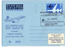 Aerofilatelia , 1976 , Concorde , 1° volo London - Bahrain .