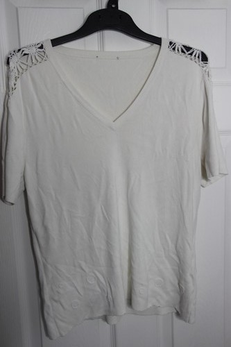 Top bianco scollo manica - a,