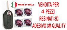 4 ADESIVO STICKERS PULSANTE 3M 3D PVC STEMMA LOGO FIAT GRANDE PUNTO EVO 14 MM