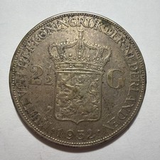 1932 NETHERLANDS 2 1/2 GULDEN