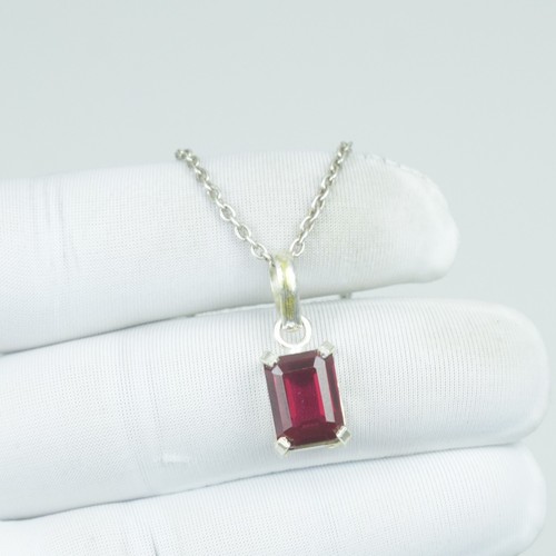 Collana rubino rosso argento - rubino,