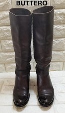 Stivali Buttero pelle marrone scuro tacco al ginocchio taglia 37EU 7US donna