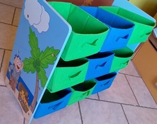 Porta giochi per bambini 9 cassetti di tela H60xL65xP32