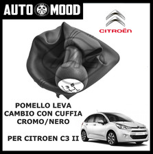 KIT POMELLO LEVA CAMBIO CON CUFFIA CAMBIO MANUALE 5 MARCE NERO PER CITROEN C3 II