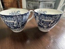 Due tazze vintage Johnson Brothers COACHING SCENES BLU SOLO - Made in England