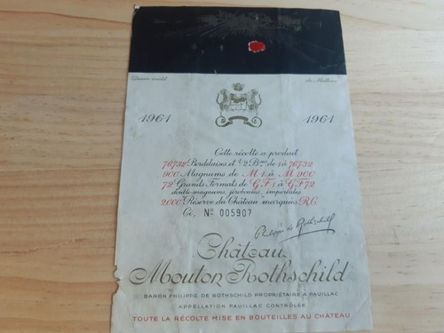 étiquette vin chateau - , mouton