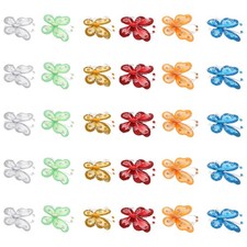  30 pezzi di filo di organza a forma di farfalla con glitter e strass, struttura