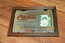 Coca Cola Wall Mirror Relieves Fatigue 31cm x 23.5cm vintage advertising Framed