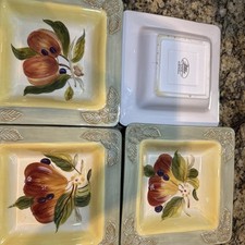 Set 4 Piatto Pasta Quadrato Certificato Internazionale Pamela Gladding La Toscana