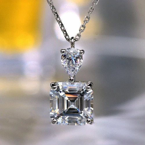 Ciondolo solitario asscher - ciondolo,