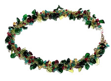 Collana in vetro con foglie e fiori - Murano - Vintage