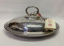 Legumiera con coperchio inglese d'epoca Old Sheffield 30x23 cm originale argento