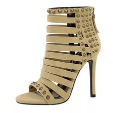 Stivali Estivi Beige Tacco