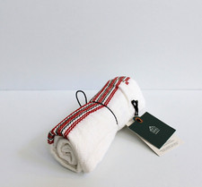 Cuore e Mano con Magnolia Natale Strisce Farina Sacco Asciugamano Cucina Rosso/Bianco