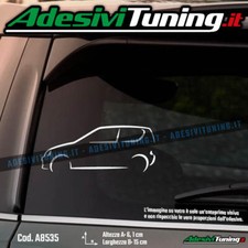 Adesivo Profilo Fiat Seicento 600 Stilizzata Sticker Decal Tuning