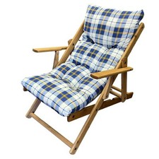 POLTRONA SEDIA RELAX SALOTTO TESSUTO IN LEGNO FAGGIO IMBOTTITA RECLINABILE BLU