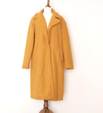 Cappotto oversize in tessuto bouclé color senape taglia 40