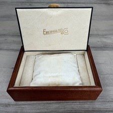 Scatola per orologio Eberhard vintage in legno completa