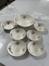 Grindley Set di 6 ciotole/piatti con grande ciotola da portata. Vintage. Cottagecore