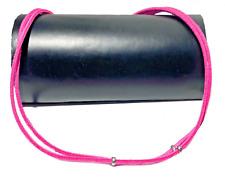 Collana da donna in pelle rosa fluo giallo catenina girocollo collarino di 40 cm