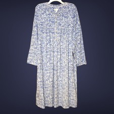 Camicia da notte donna Aria manica lunga in pile taglia 3XL blu floreale cottagecore