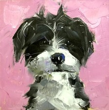 Dipinto olio originale cane