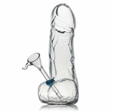 8"Male Penis Glass Bong Shisha Hookah Smoking Water Pipe Tobacco Bubbler