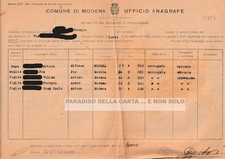 COMUNE DI MODENA UFF. ANAGRAFE, ESTRATTO DAL REGISTRO DI POPOLAZIONE, 27.10.1940