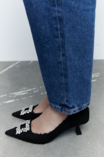 Zara woman fabric heel shoes - woman,