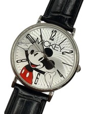 Orologio uomo Disney Topolino quadrante argento cinturino finto croc batteria nuova 35mm